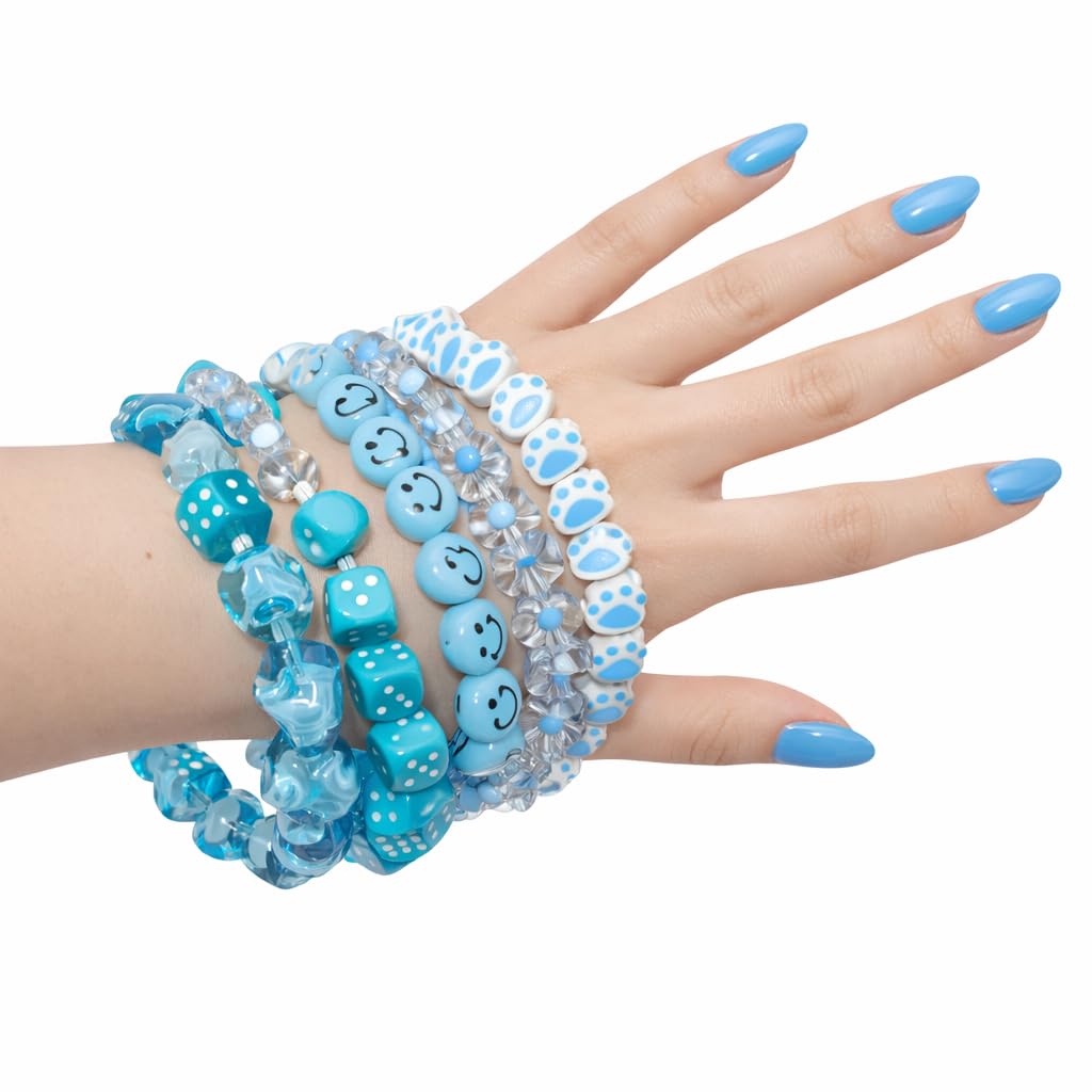 Y2K Beaded Bracelet Set, 5 Pack