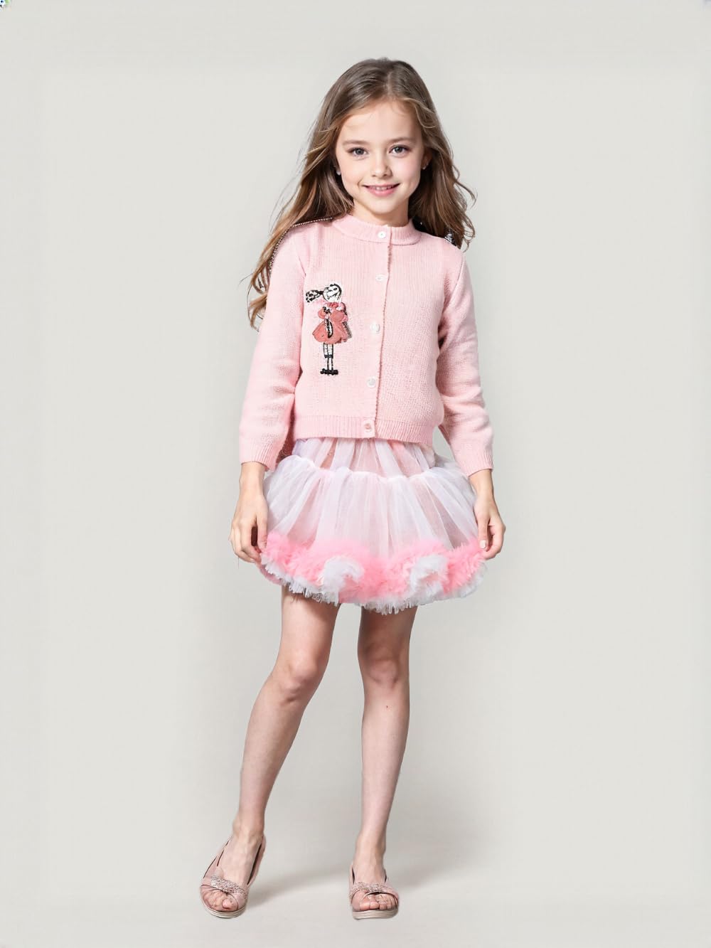 Girls Knit Cardigan & Tutu Skirt Set