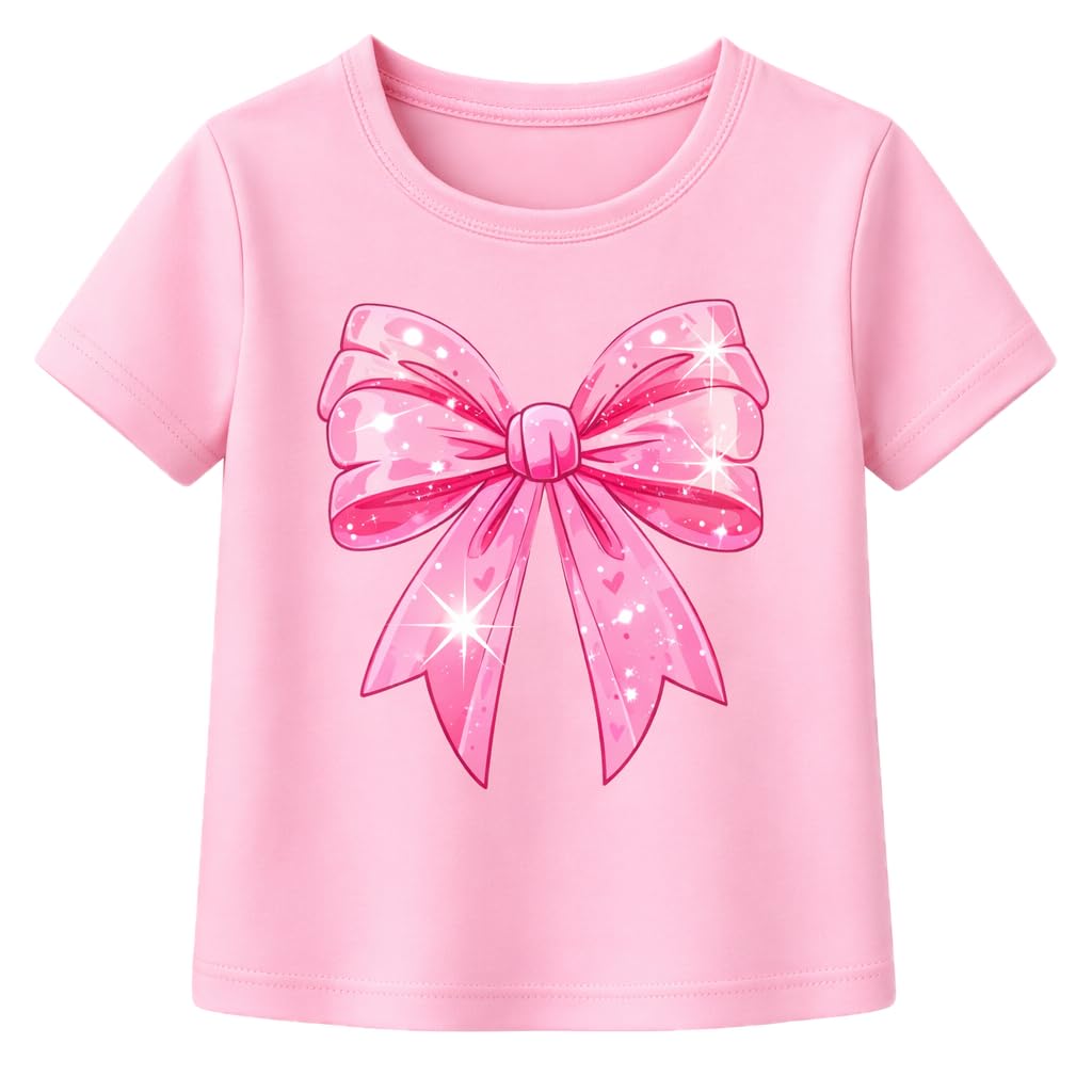 Tween Girls Y2K Bow Graphic Tee & Wide Leg Jeans Set