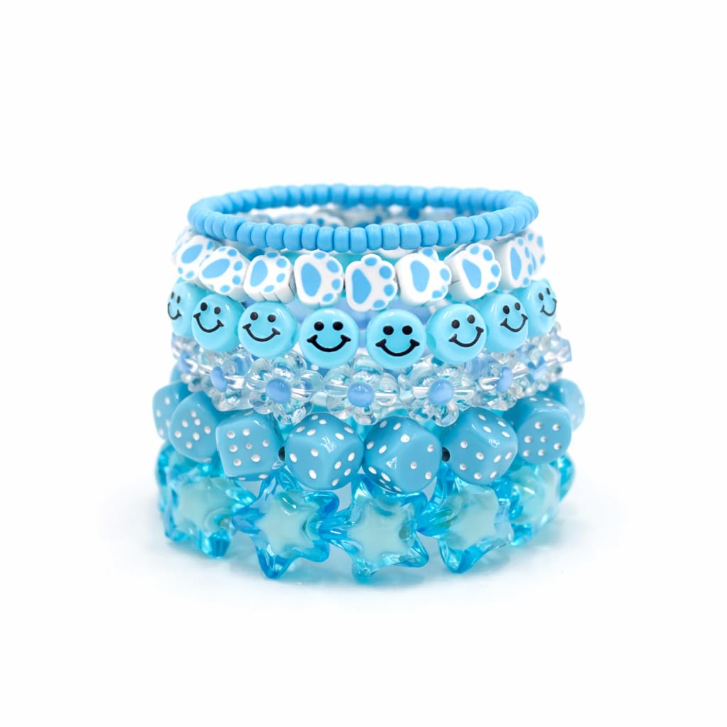 Y2K Beaded Bracelet Set, 5 Pack