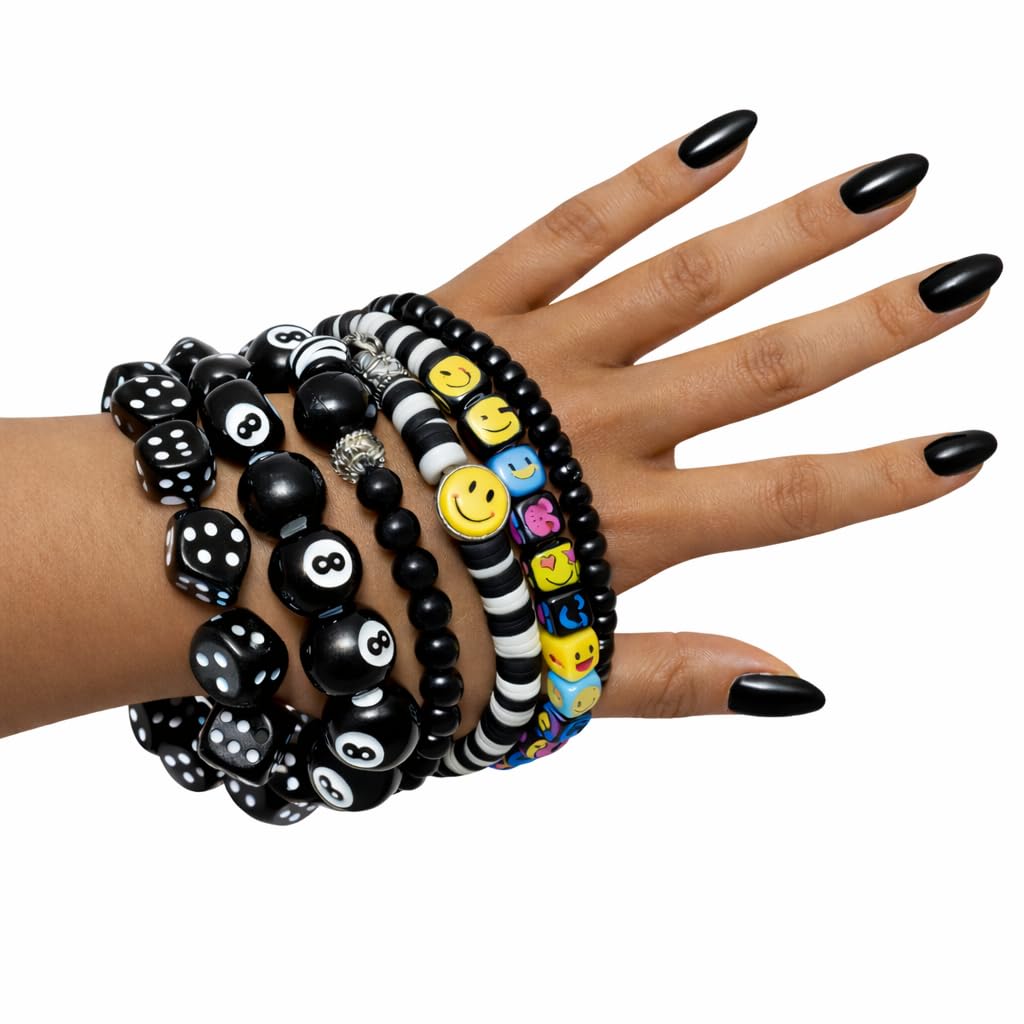 Y2K Beaded Bracelet Set, 5 Pack