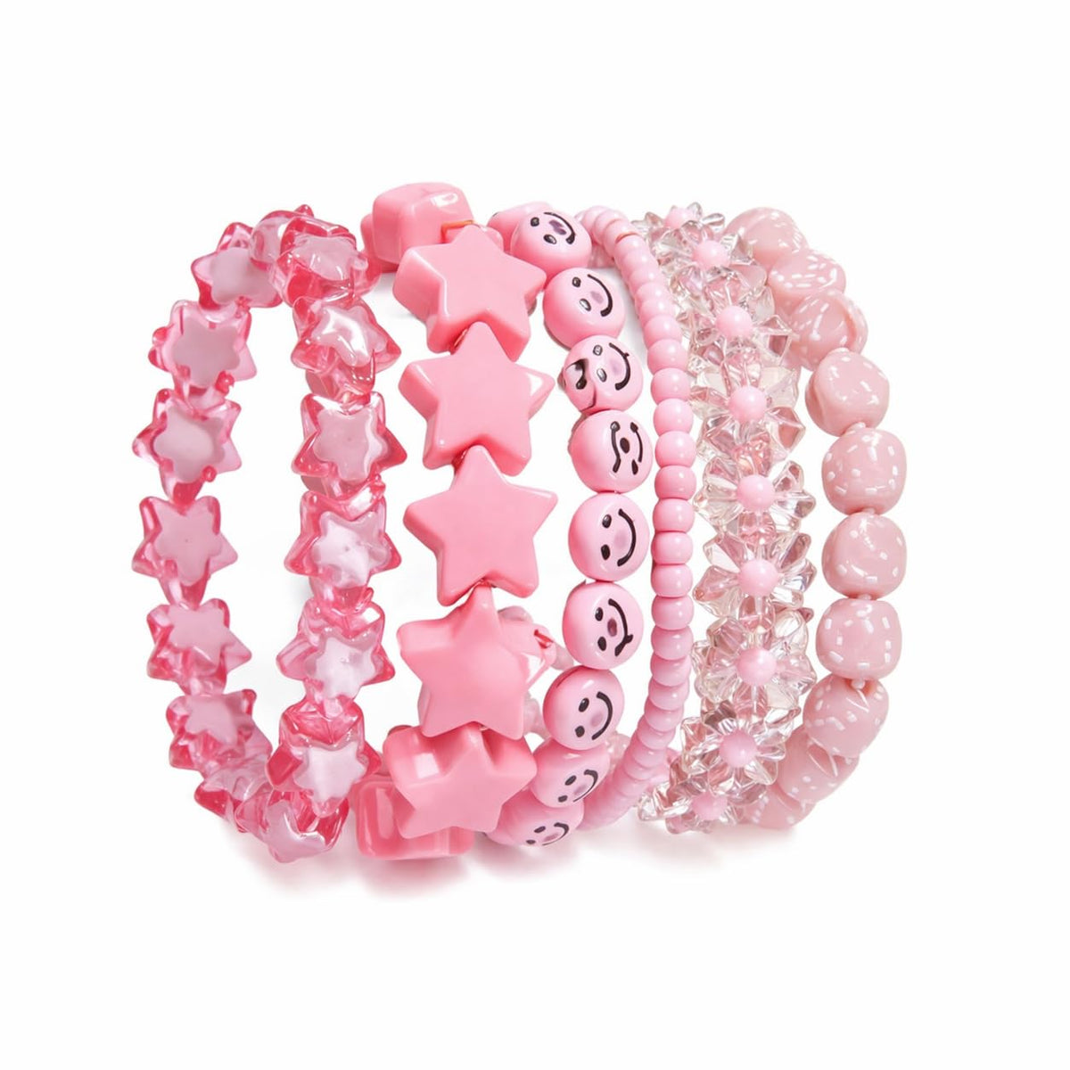 Y2K Beaded Bracelet Set, 5 Pack