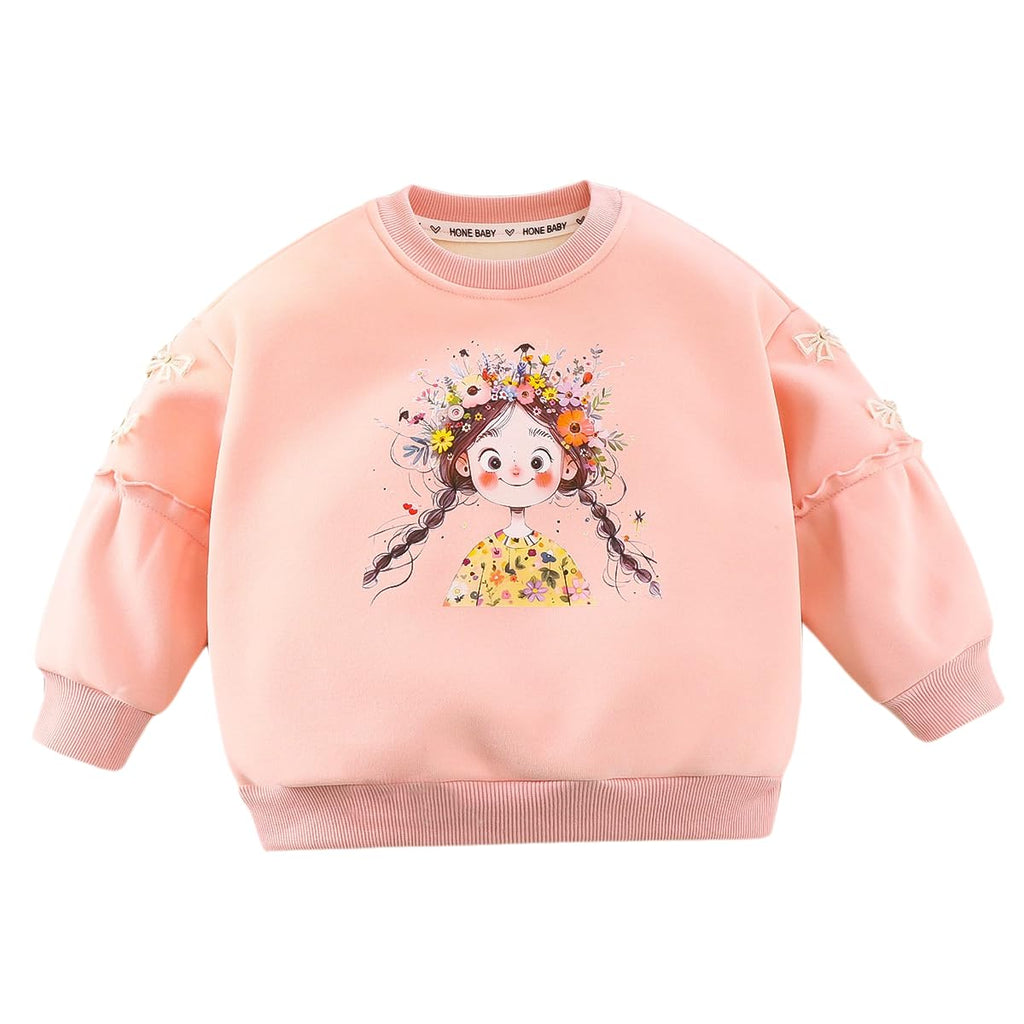 Girls Floral Graphic Sweatshirt & Ruffle Tutu Skirt Set