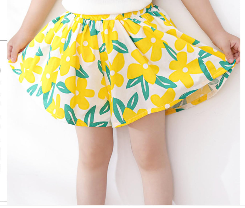 Girls 4-Piece Summer Short Set with Skort, Sunglasses & Purse