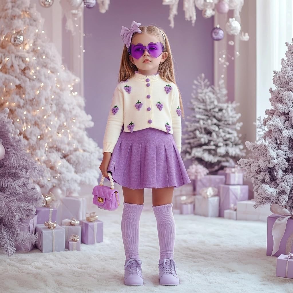 Girls 4-Piece Summer Short Set with Skort, Sunglasses & Purse