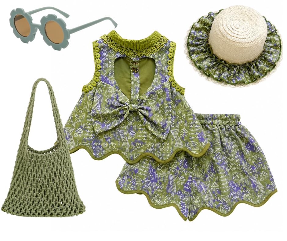 Girls 5-Piece Summer Vacation Outfit Set