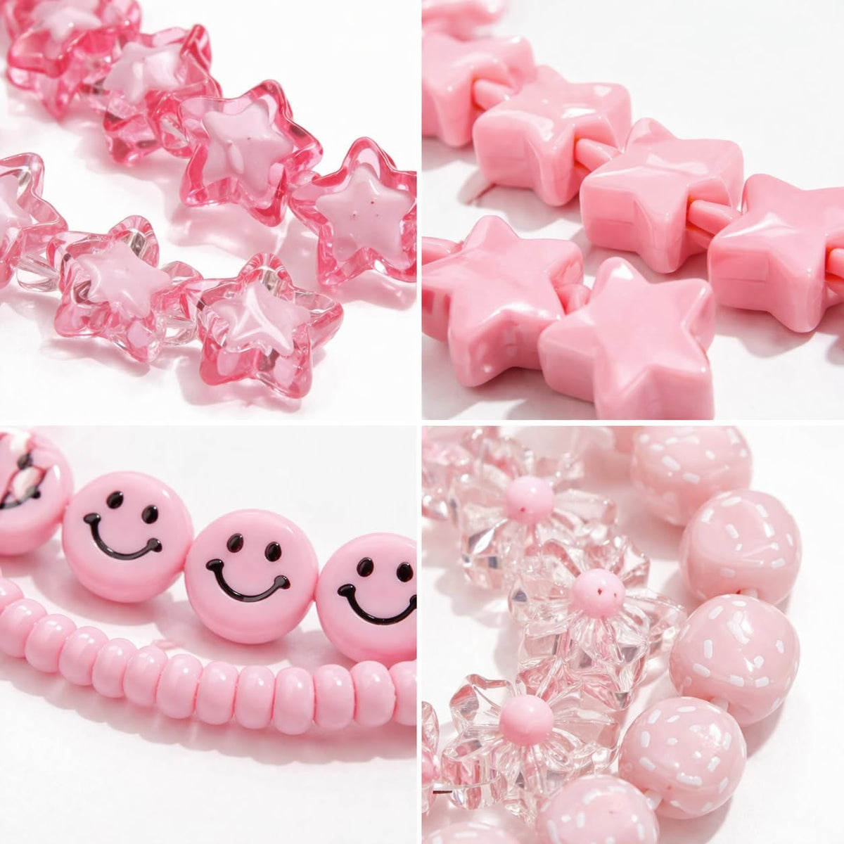 Y2K Beaded Bracelet Set, 5 Pack