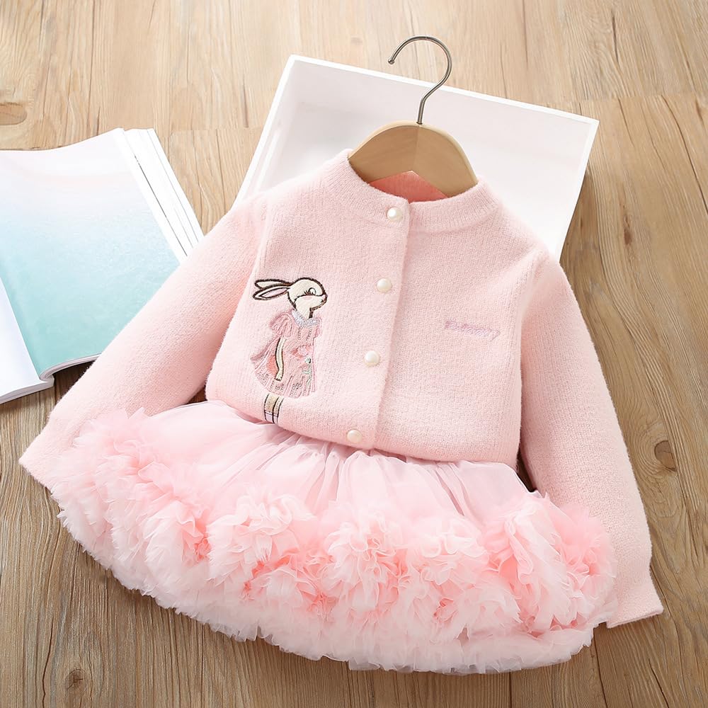 Girls Knit Cardigan & Tutu Skirt Set