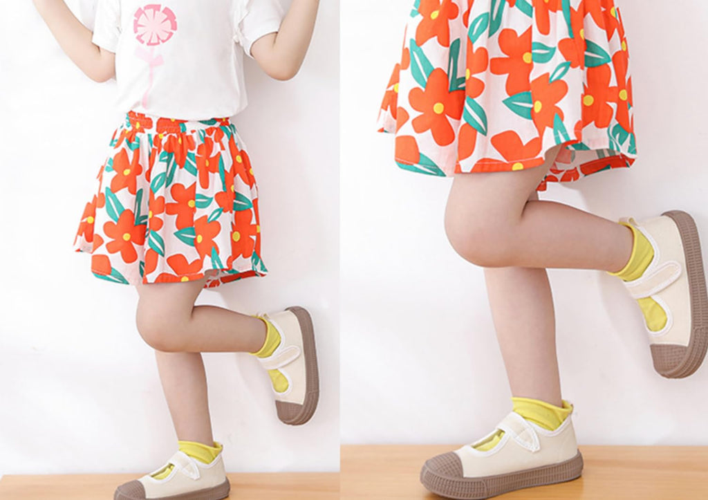 Girls 4-Piece Summer Short Set with Skort, Sunglasses & Purse