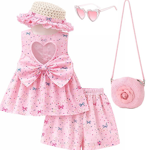 Girls 5-Piece Summer Vacation Outfit Set