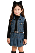 Girls Denim Jacket & Skirt 2-Piece Set