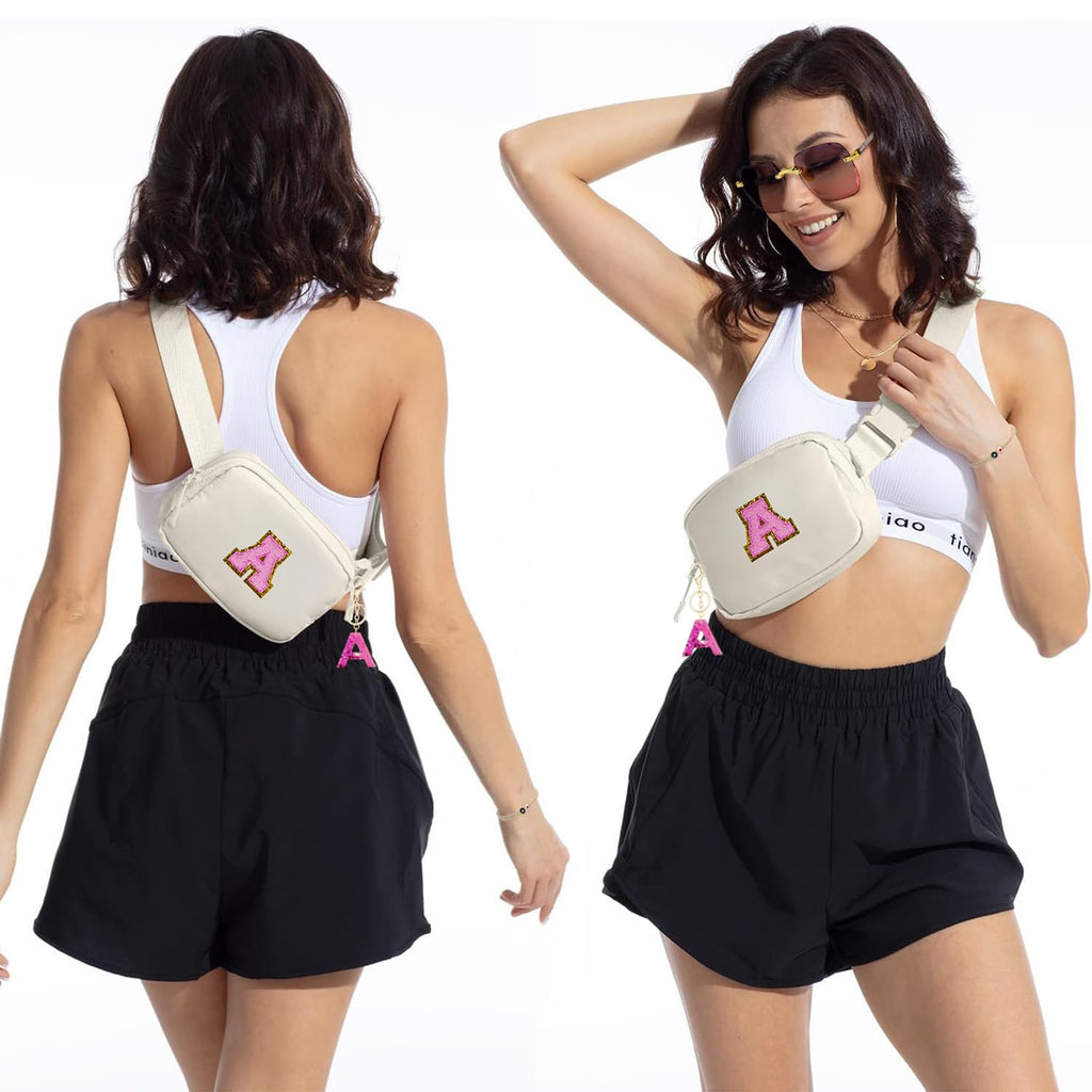 Personalized Initial Letter Waist Pack & Crossbody Bag