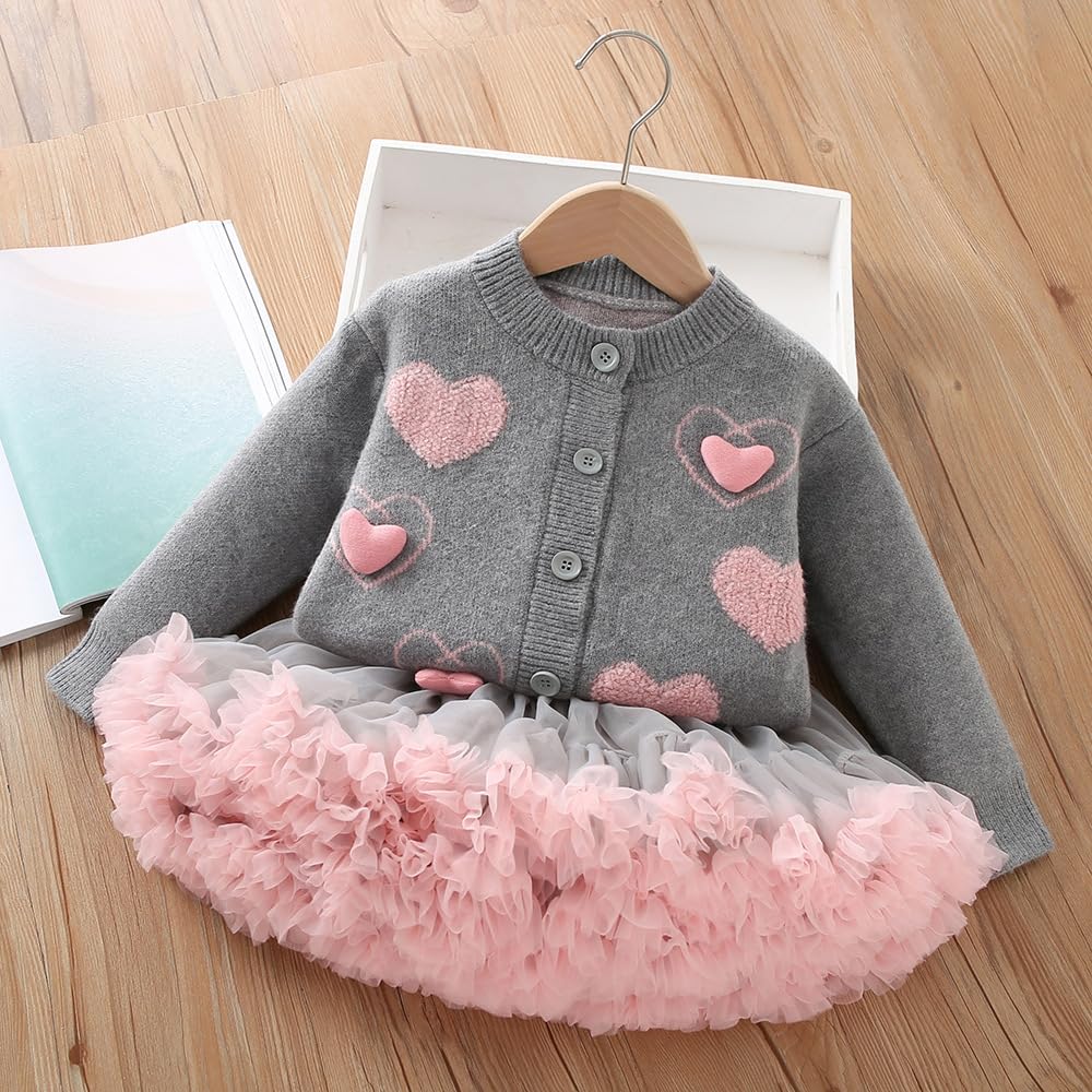 Girls Knit Cardigan & Tutu Skirt Set