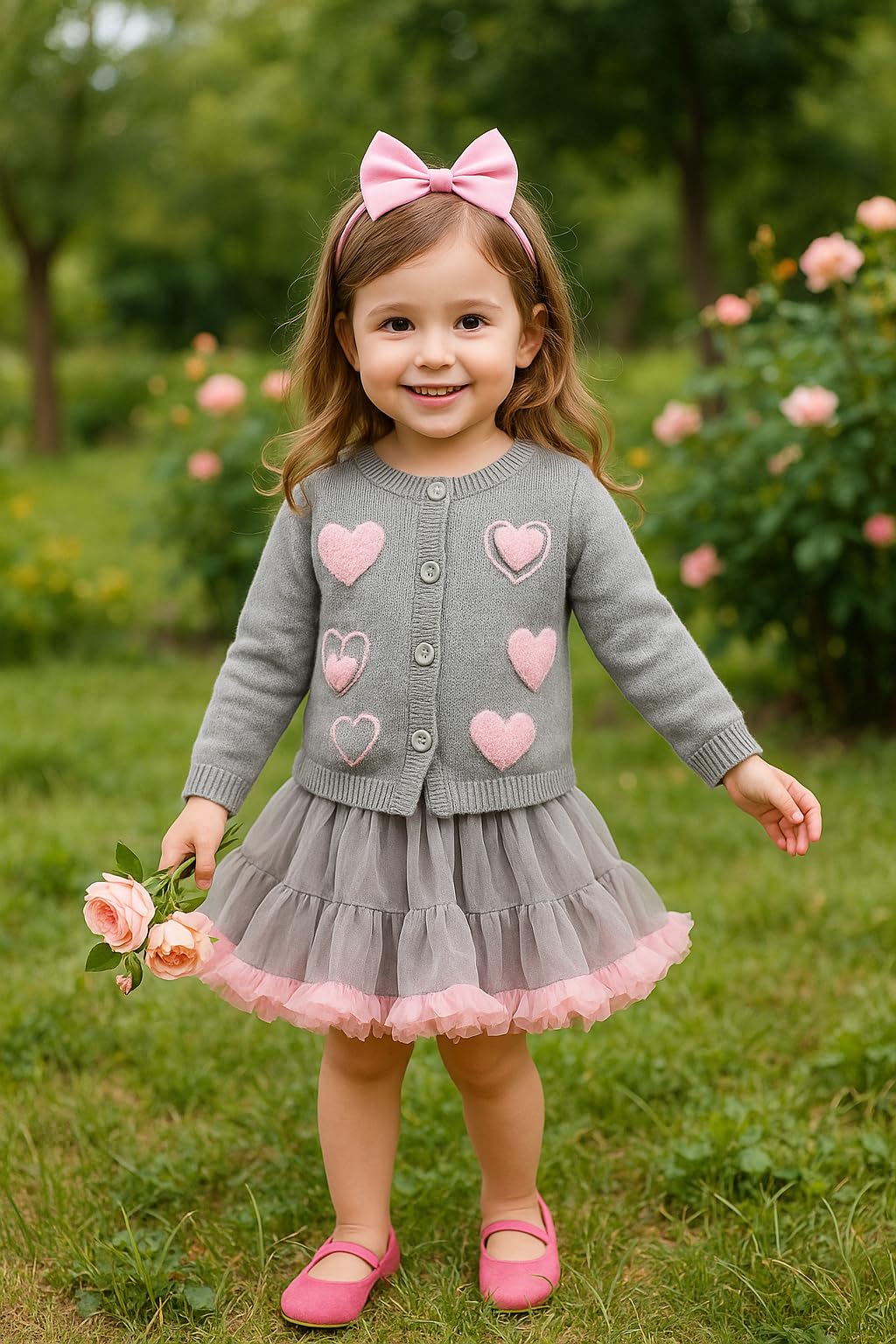 Girls Knit Cardigan & Tutu Skirt Set