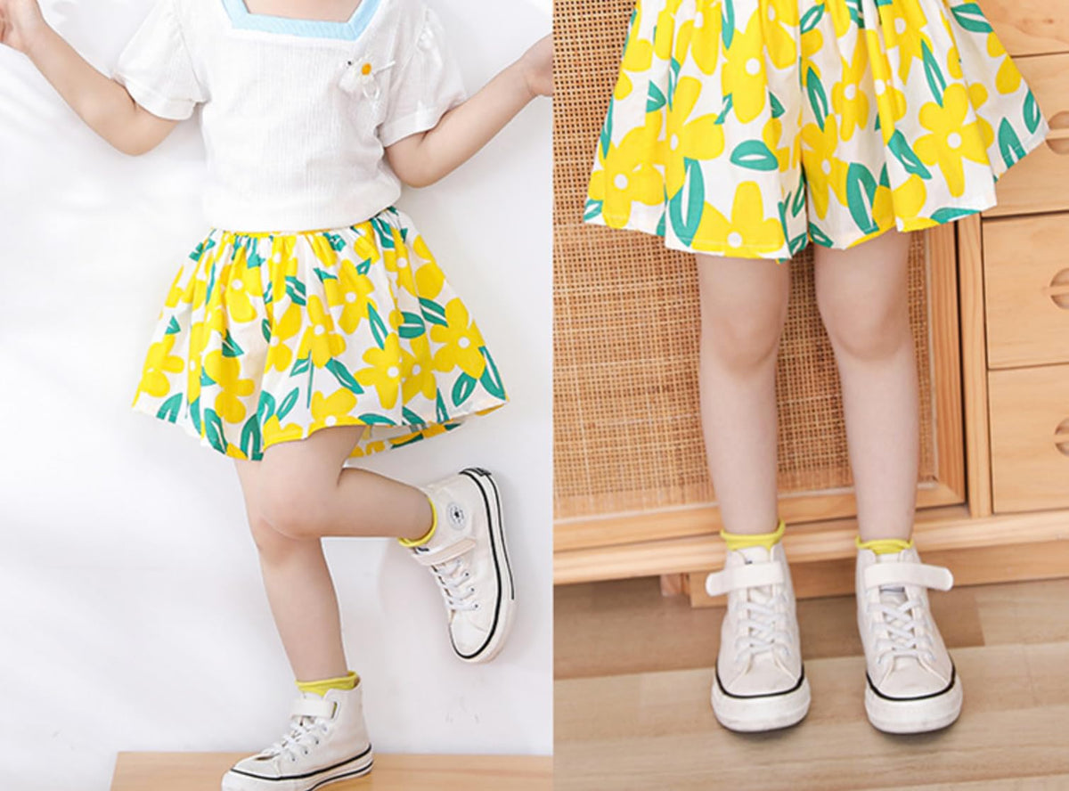 Girls 4-Piece Summer Short Set with Skort, Sunglasses & Purse