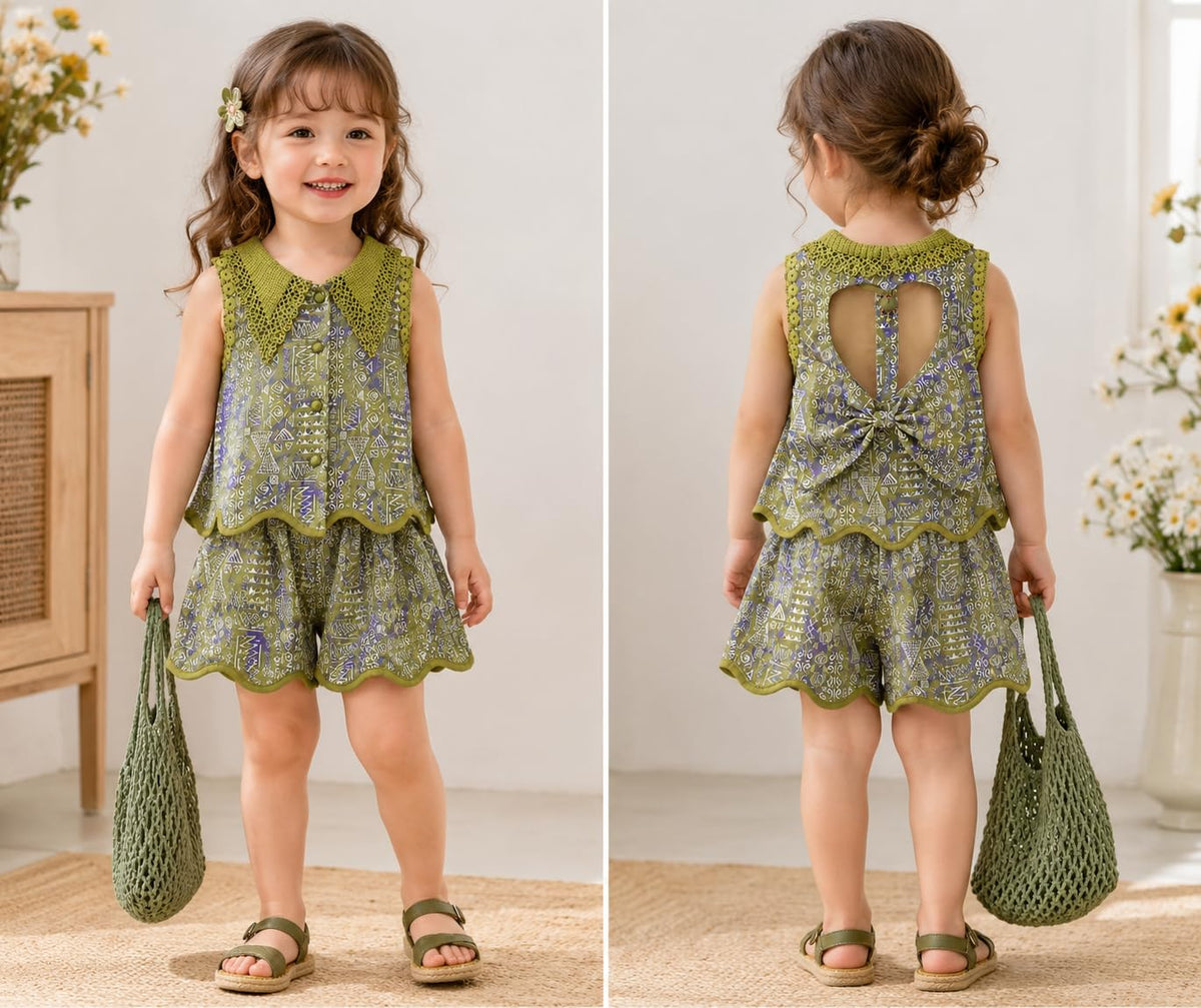 Girls 5-Piece Summer Vacation Outfit Set