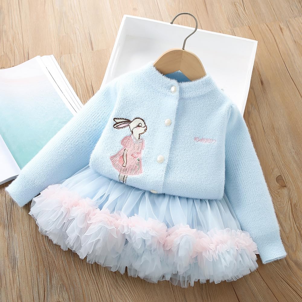 Girls Knit Cardigan & Tutu Skirt Set