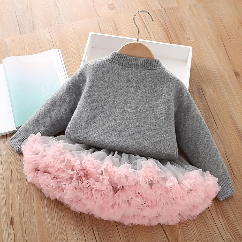 Girls Knit Cardigan & Tutu Skirt Set