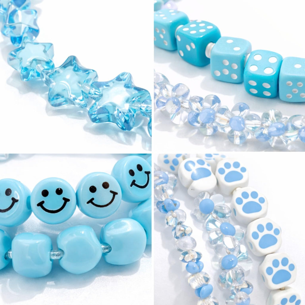 Y2K Beaded Bracelet Set, 5 Pack