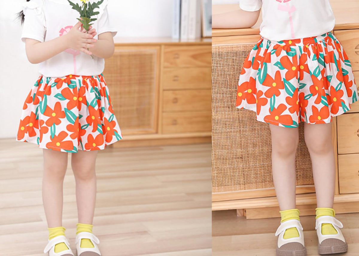 Girls 4-Piece Summer Short Set with Skort, Sunglasses & Purse