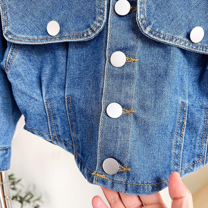Girls Denim Jacket & Skirt 2-Piece Set
