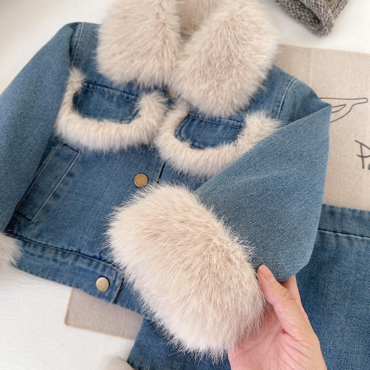 Girls Denim Jacket & Skirt 2-Piece Set