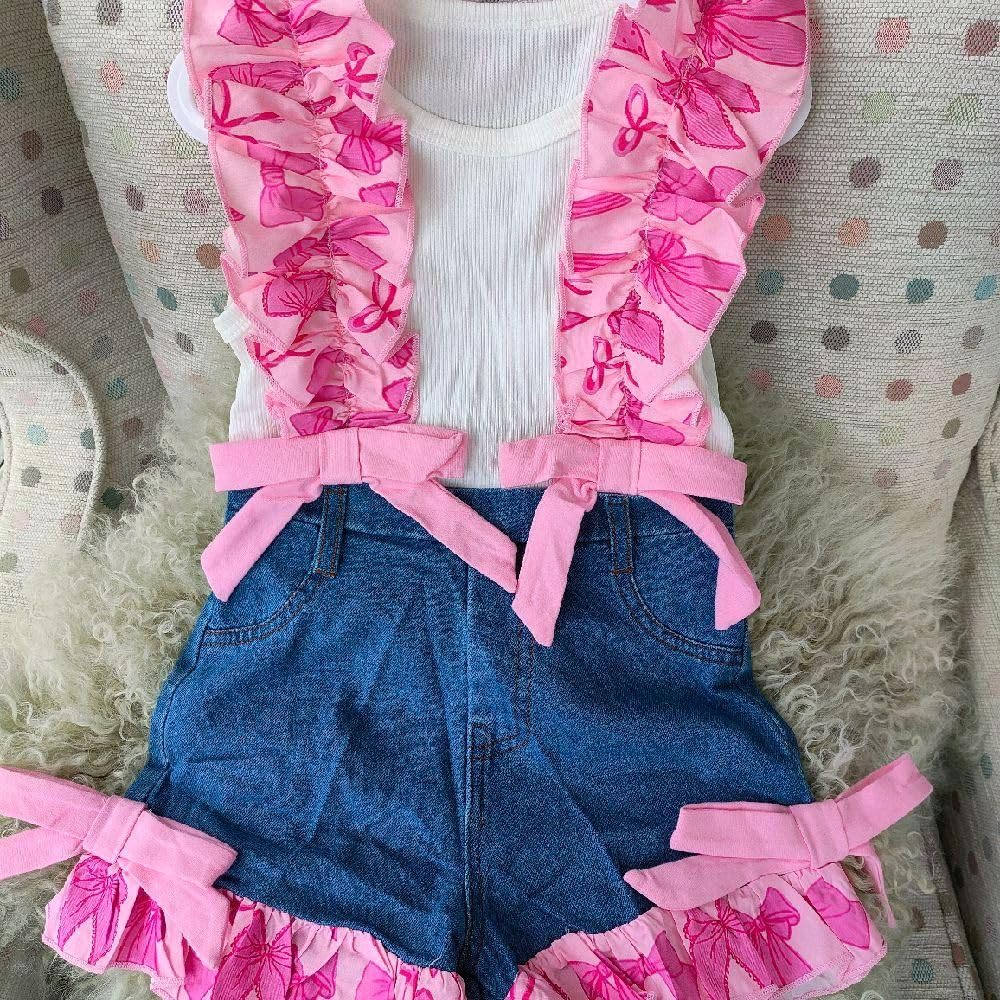 Girls 4-Piece Summer Short Set with Skort, Sunglasses & Purse