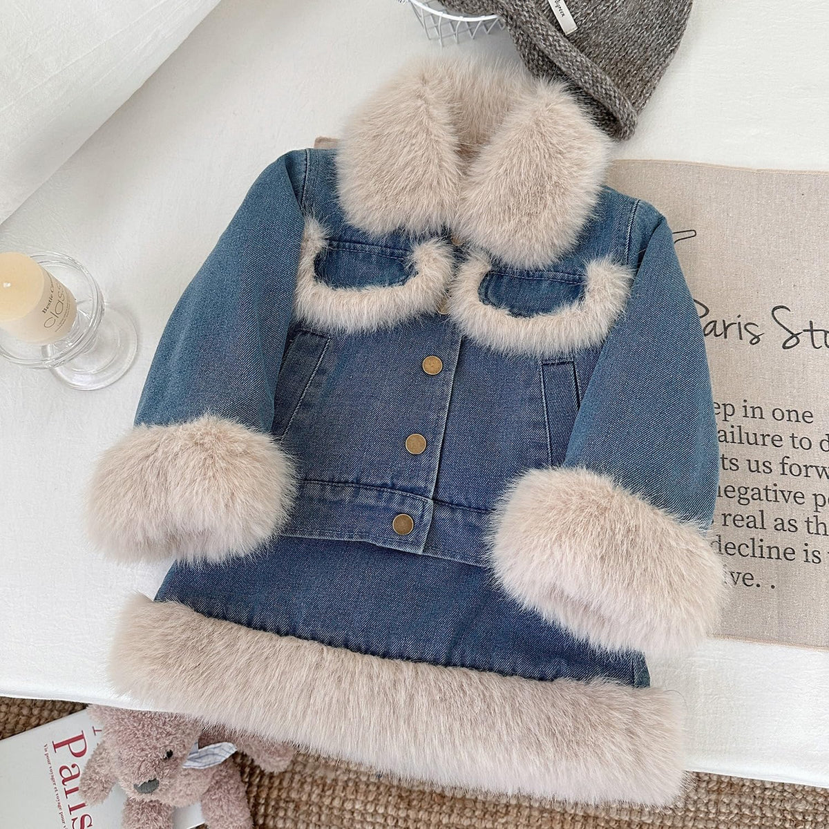 Girls Denim Jacket & Skirt 2-Piece Set