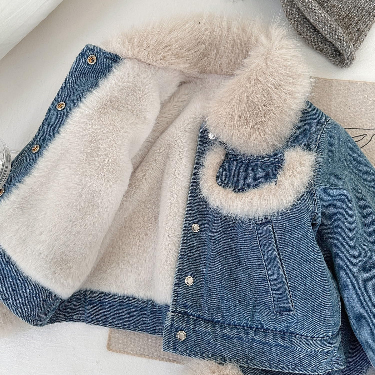 Girls Denim Jacket & Skirt 2-Piece Set