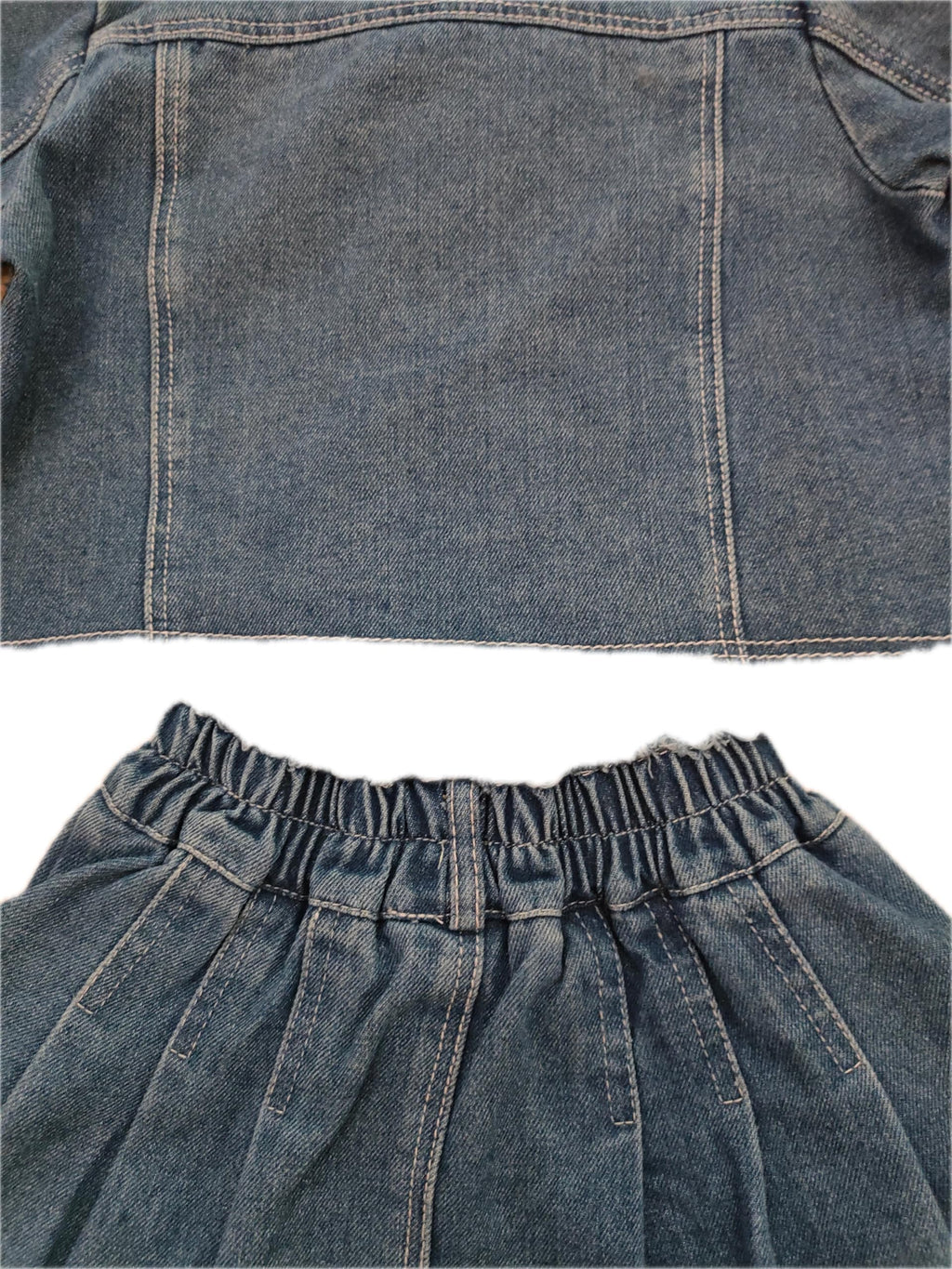Girls Denim Jacket & Skirt 2-Piece Set